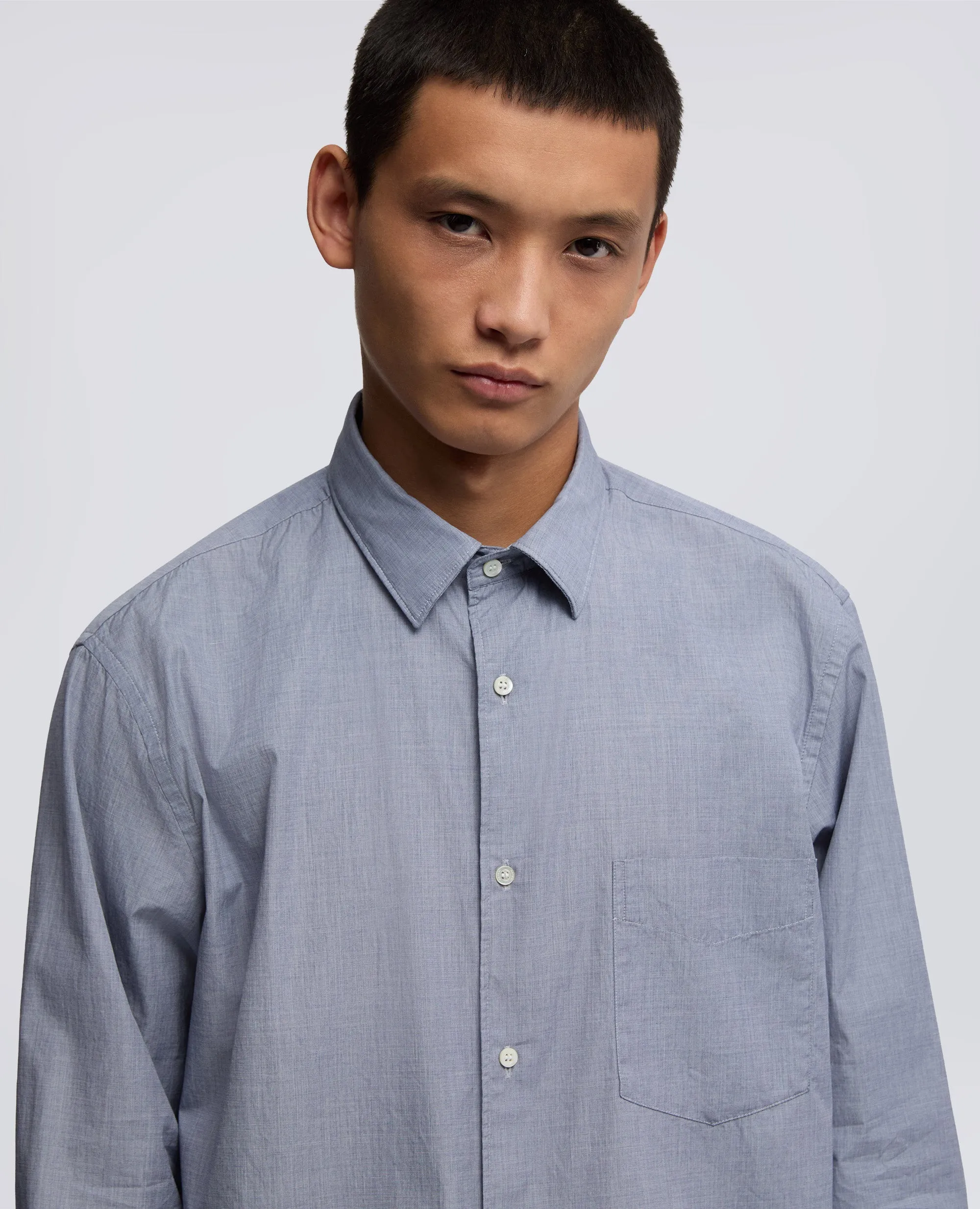 CAMICIA CLASSICA IN COTONE CON TASCHINO - BLU INDACO sold by Aspesi product image thumbnail 4