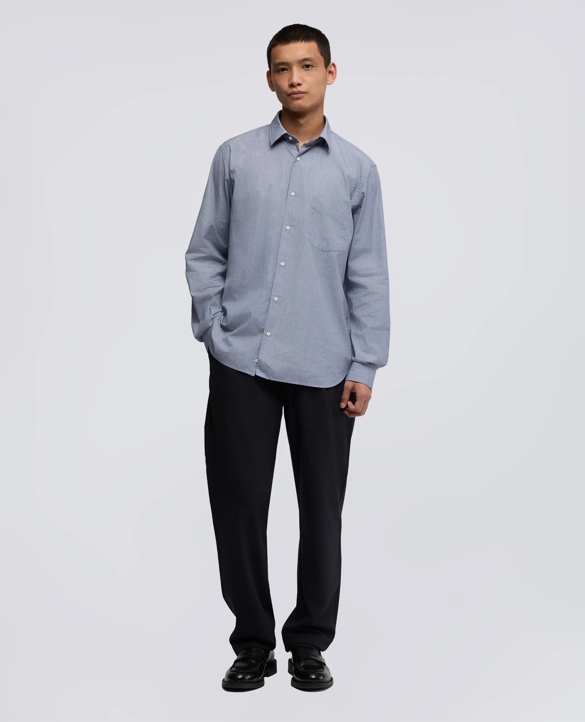 CAMICIA CLASSICA IN COTONE CON TASCHINO - BLU INDACO sold by Aspesi product image thumbnail 2