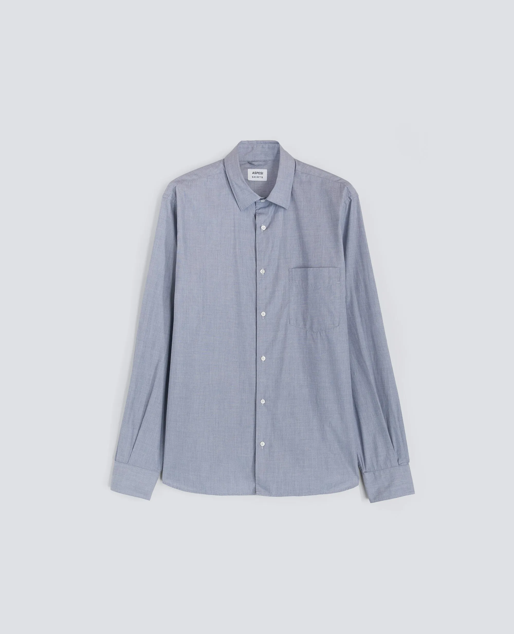 CAMICIA CLASSICA IN COTONE CON TASCHINO - BLU INDACO sold by Aspesi