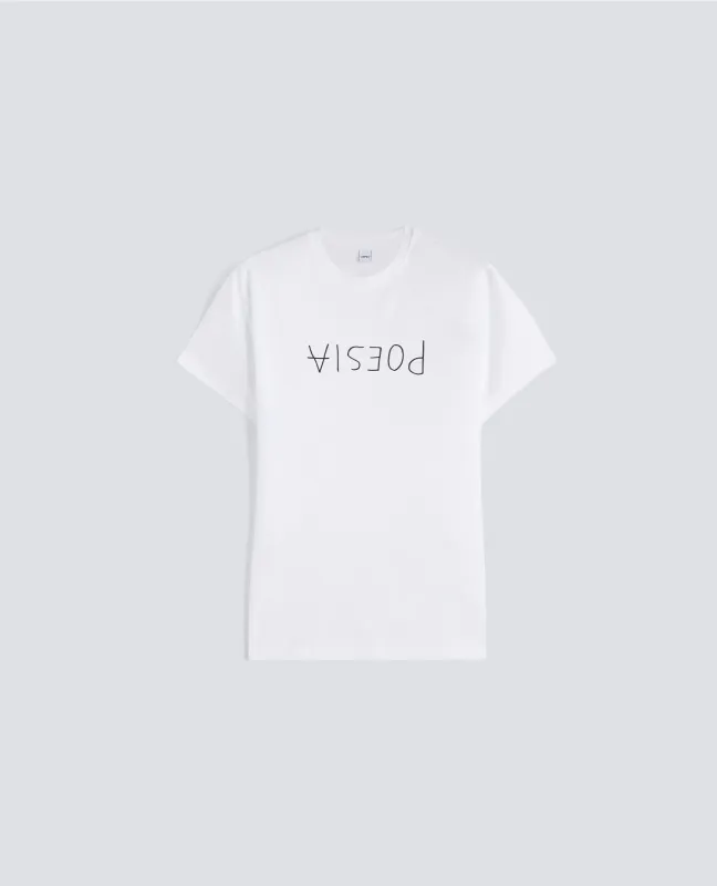 T-SHIRT IN JERSEY DI COTONE CON STAMPA - POESIA - BIANCO made by Aspesi