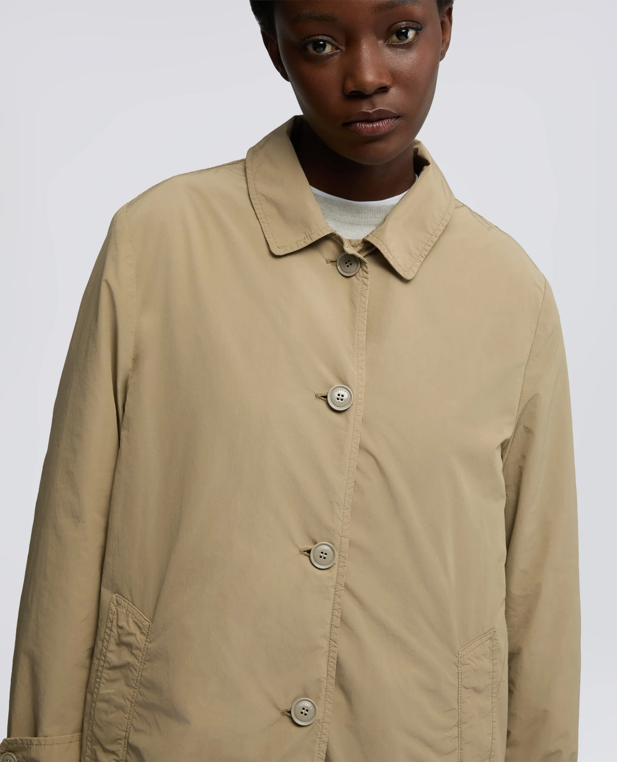 IMPERMEABILE IN POLIESTERE E NYLON COMPATTO - BEIGE sold by Aspesi product image thumbnail 4