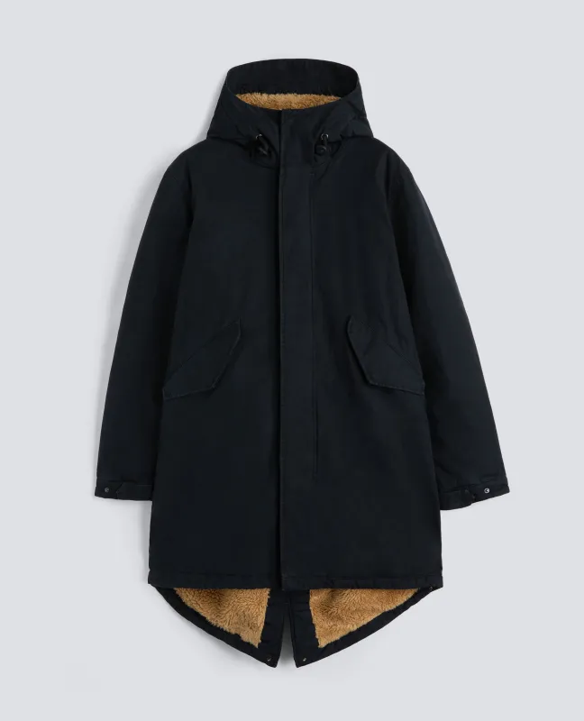 PARKA FULLER IN TELA DI COTONE CERATA - NAVY sold by Aspesi