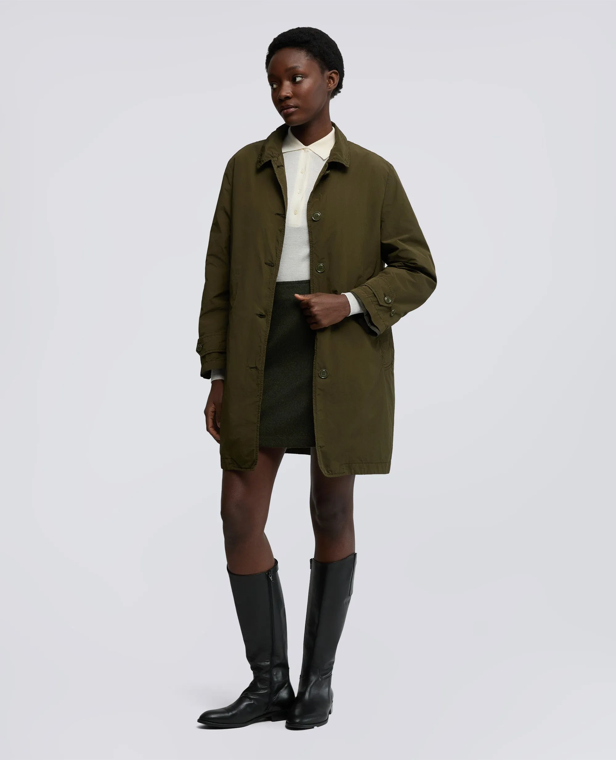 IMPERMEABILE IN POLIESTERE E NYLON COMPATTO - MILITARE sold by Aspesi product image thumbnail 2