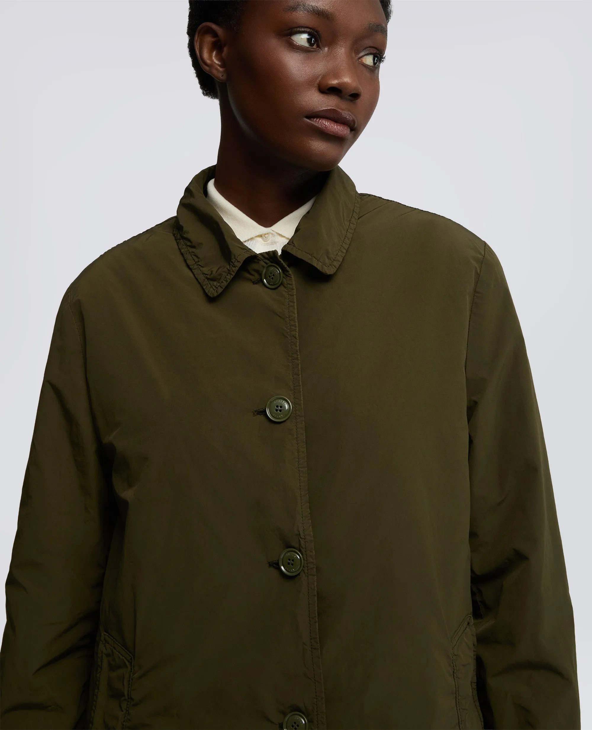 IMPERMEABILE IN POLIESTERE E NYLON COMPATTO - MILITARE sold by Aspesi product image thumbnail 4