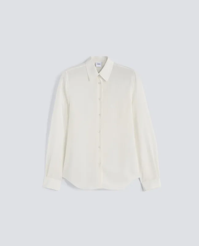 CAMICIA SLIM IN CREPE DE CHINE DI SETA - NATURALE sold by Aspesi