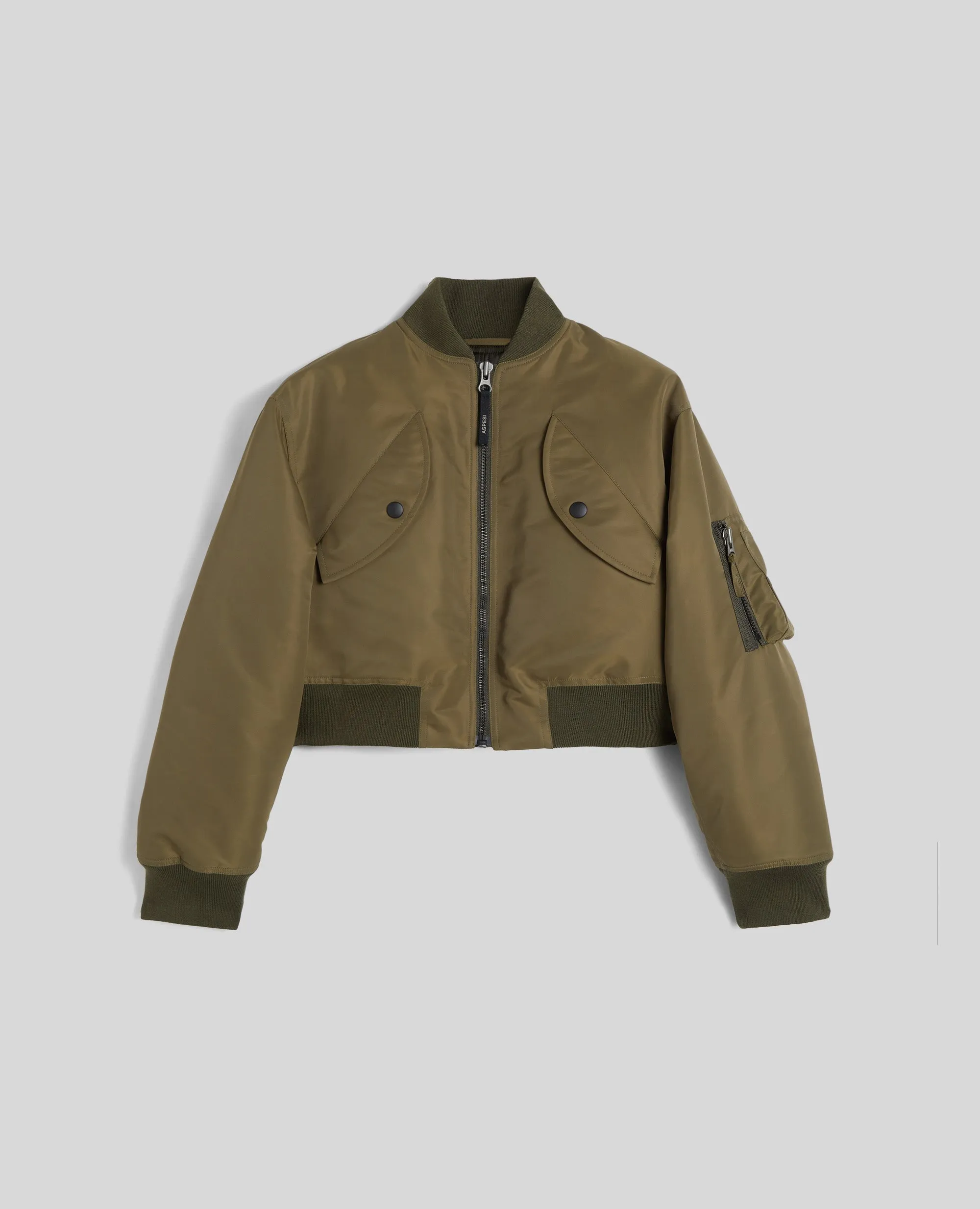 GIUBBOTTO BOMBETTA CROPPED IN TAFFETA - MILITARE sold by Aspesi