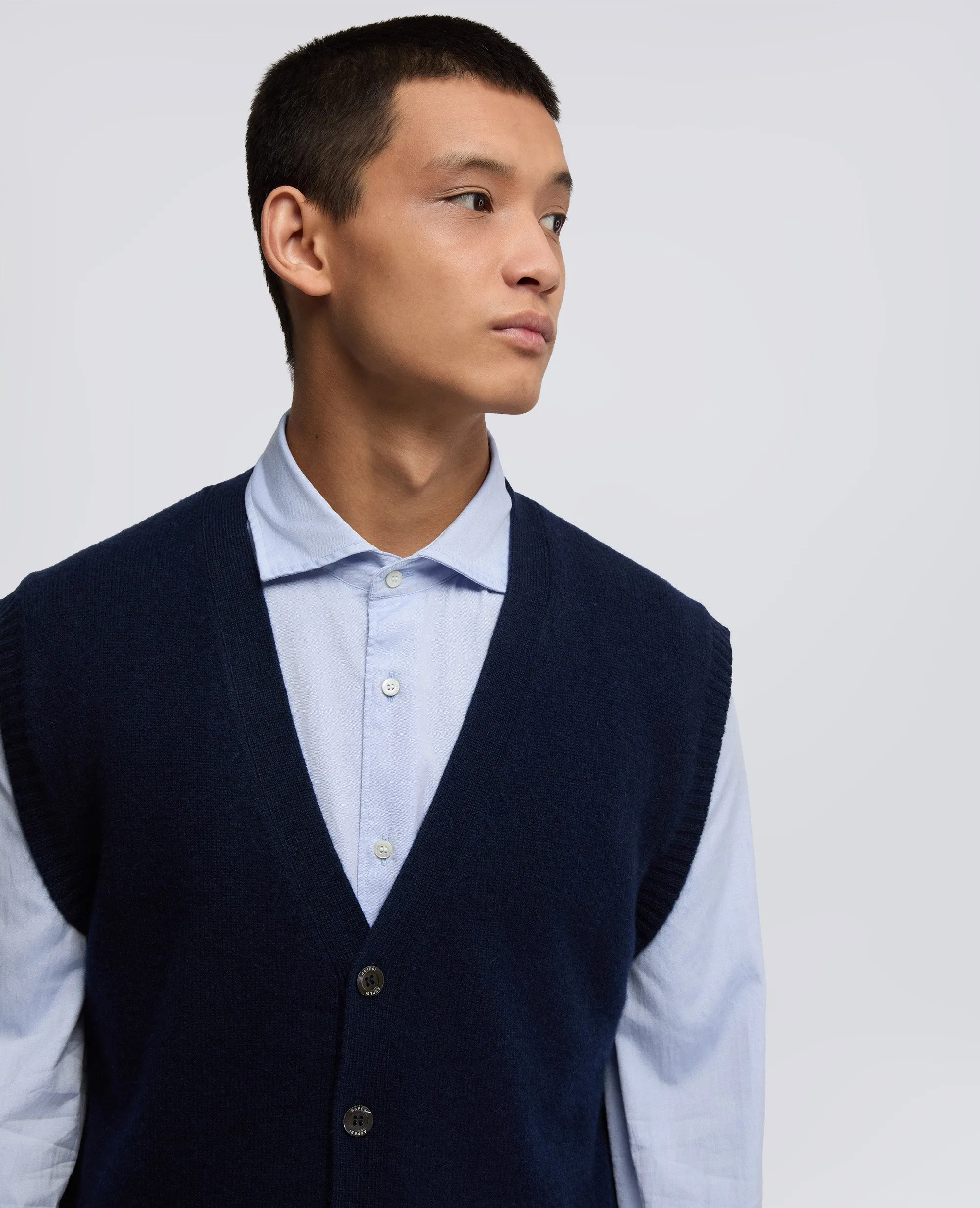 GILET IN CASHMERE - NAVY sold by Aspesi product image thumbnail 4