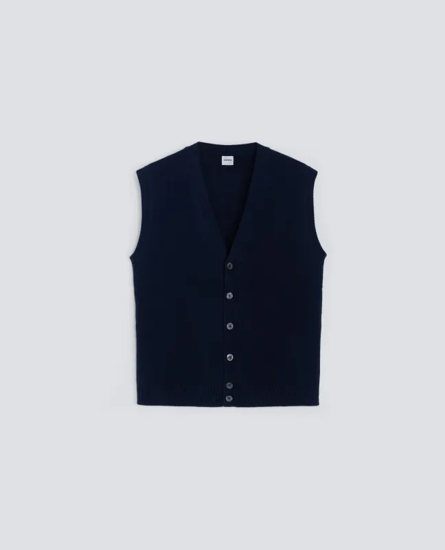 GILET IN CASHMERE - NAVY sold by Aspesi