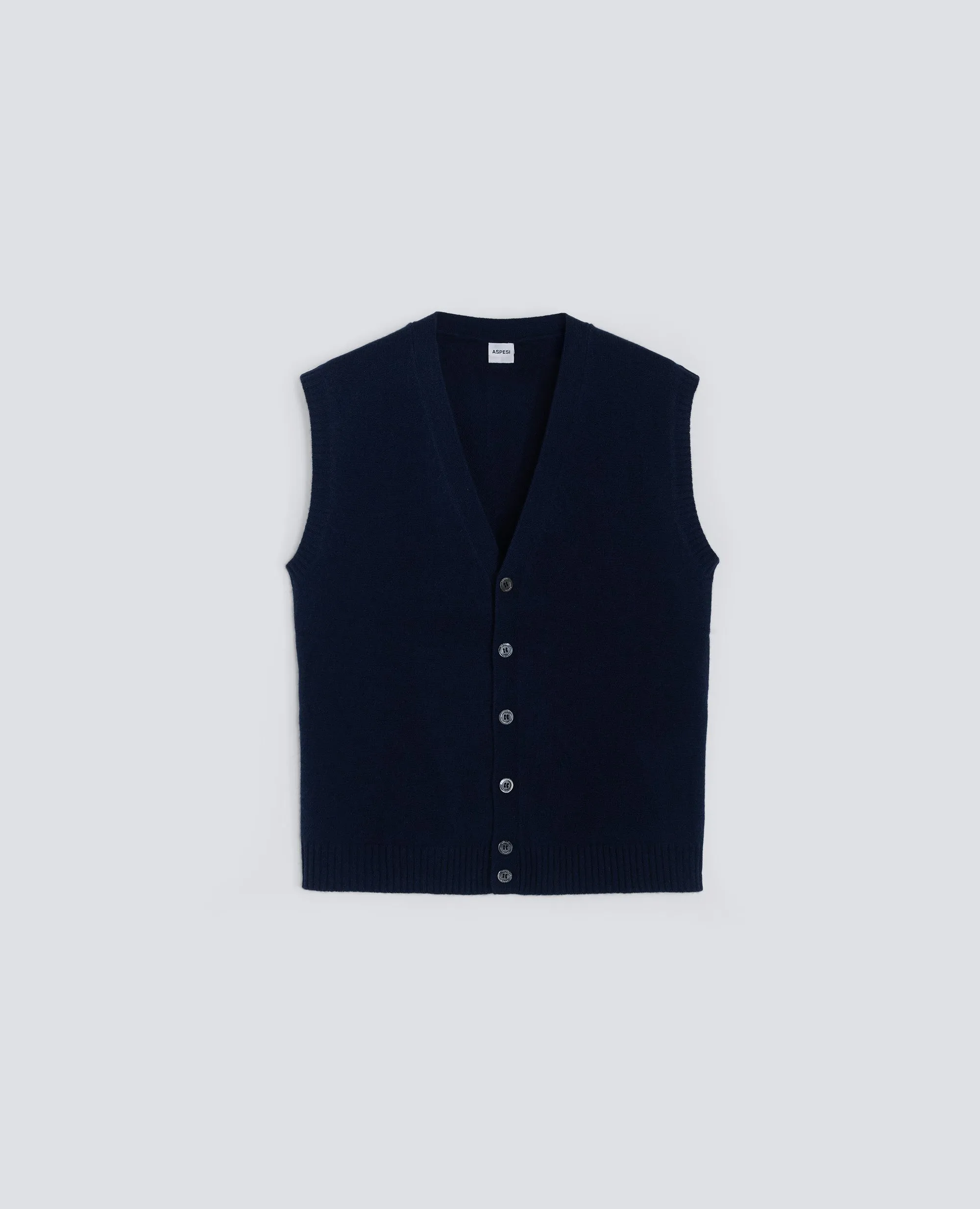 GILET IN CASHMERE - NAVY sold by Aspesi