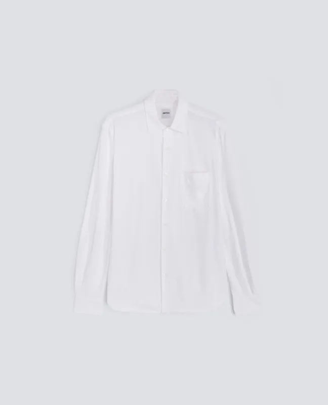 CAMICIA IN JERSEY VELLUTATO - BIANCO sold by Aspesi