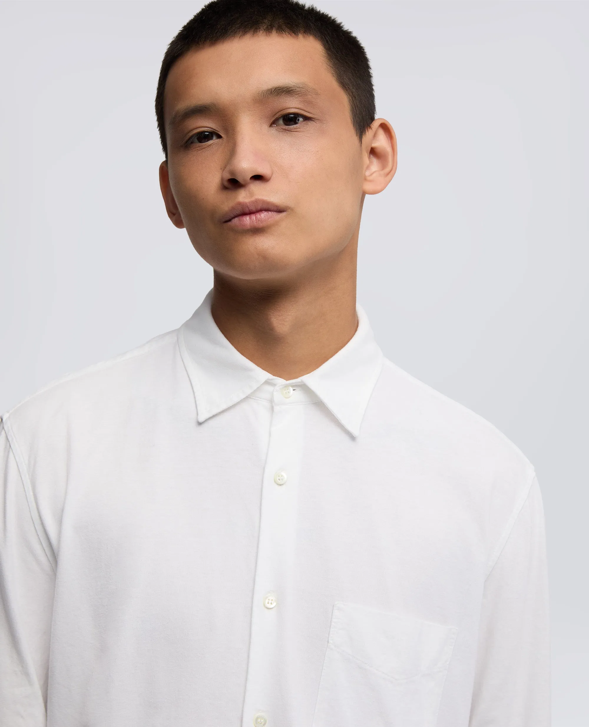 CAMICIA IN JERSEY VELLUTATO - BIANCO sold by Aspesi product image thumbnail 4