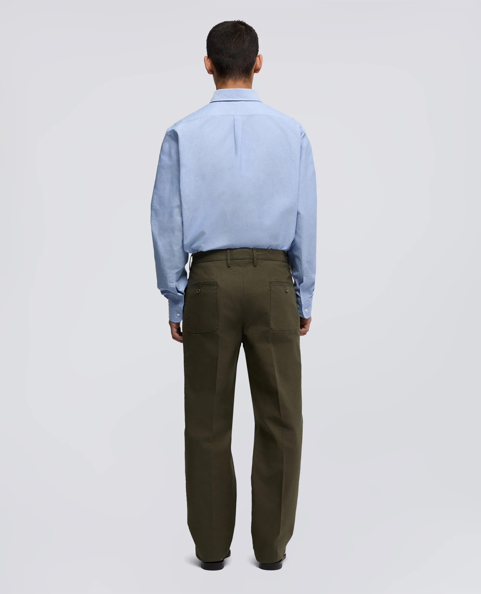 PANTALONE SLIM BANANA IN GABARDINA DI COTONE - MILITARE sold by Aspesi product image thumbnail 3