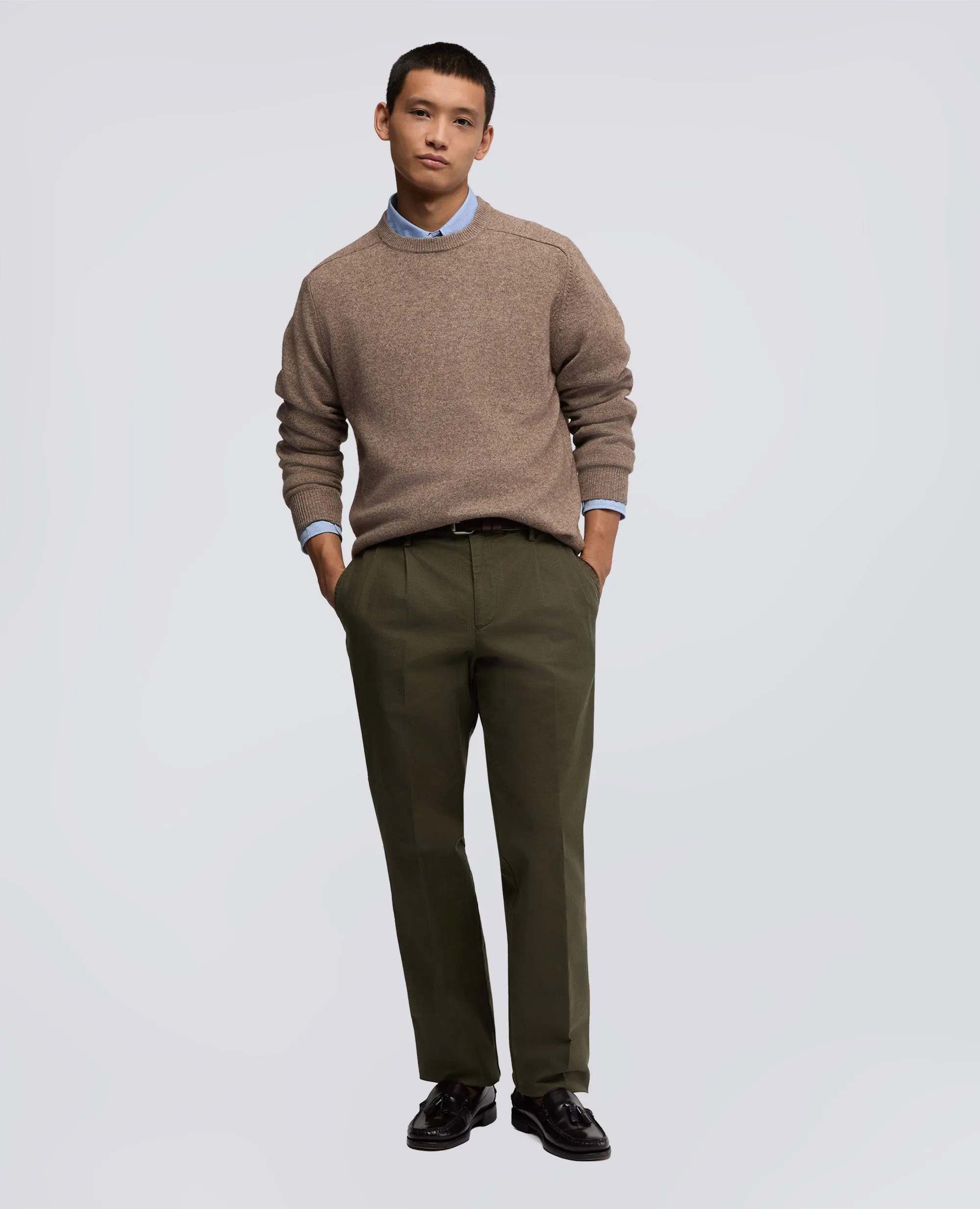 PANTALONE SLIM BANANA IN GABARDINA DI COTONE - MILITARE sold by Aspesi product image thumbnail 2