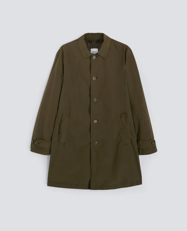 IMPERMEABILE IN POLIESTERE E NYLON COMPATTO - MILITARE made by Aspesi