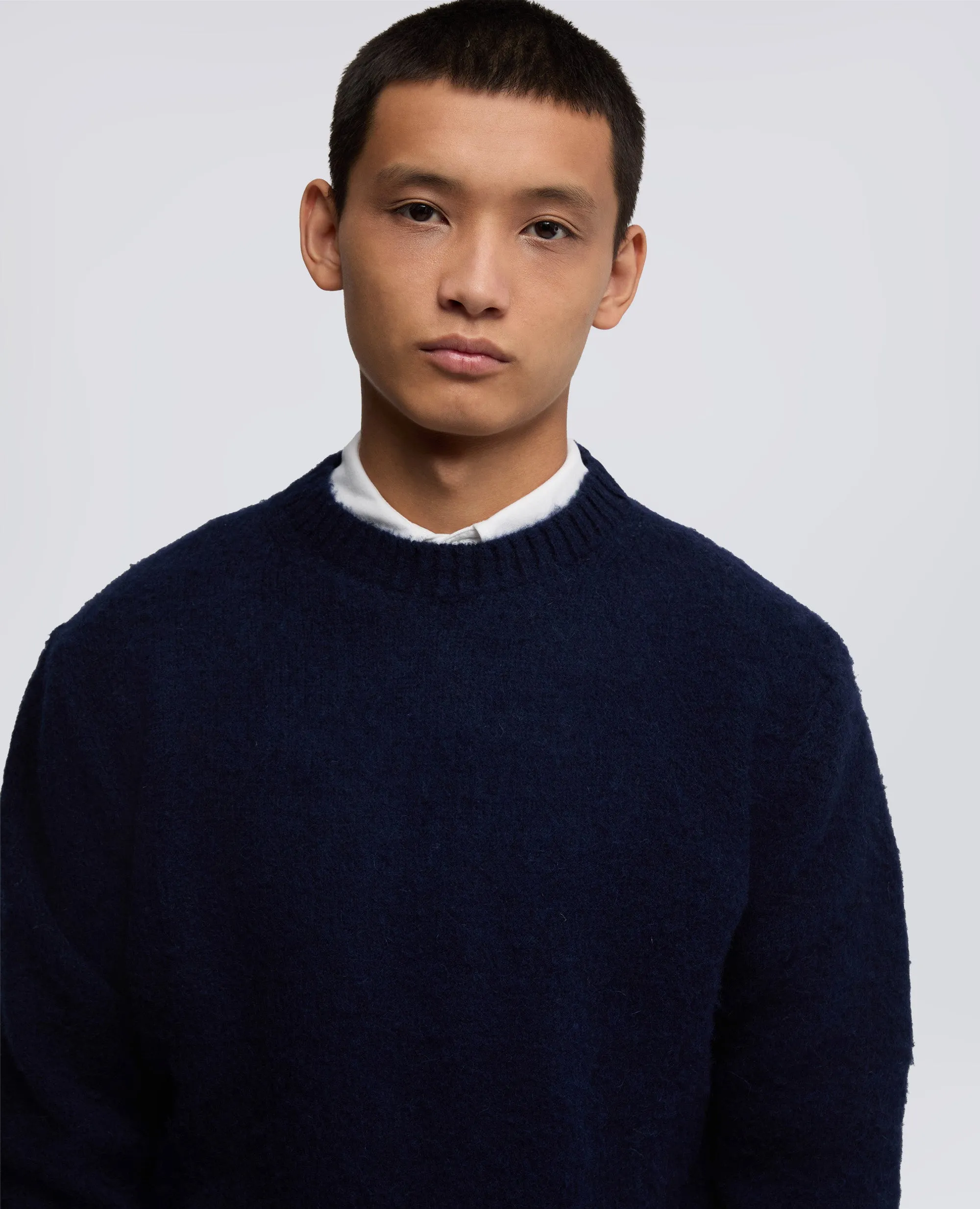 MAGLIA GIROCOLLO IN LANA SHETLAND - NAVY sold by Aspesi product image thumbnail 4