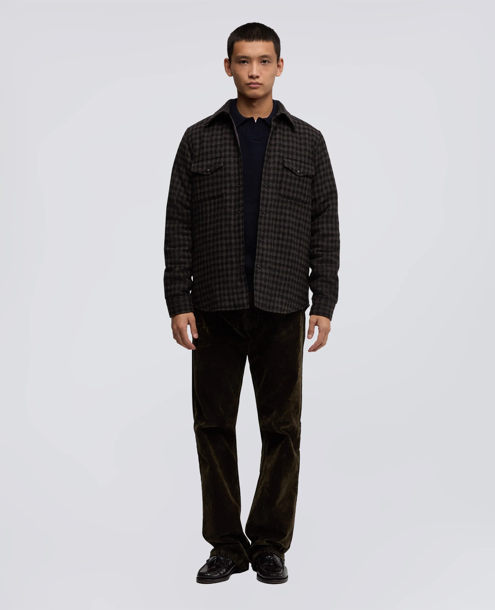 CAMICIA DOPPIA IN LANA CHECK - CHECK MARRONE sold by Aspesi product image thumbnail 2