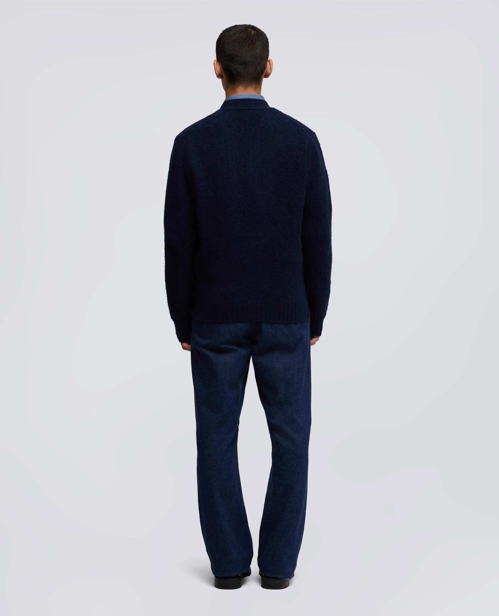 CARDIGAN IN LANA SHETLAND - NAVY sold by Aspesi product image thumbnail 3