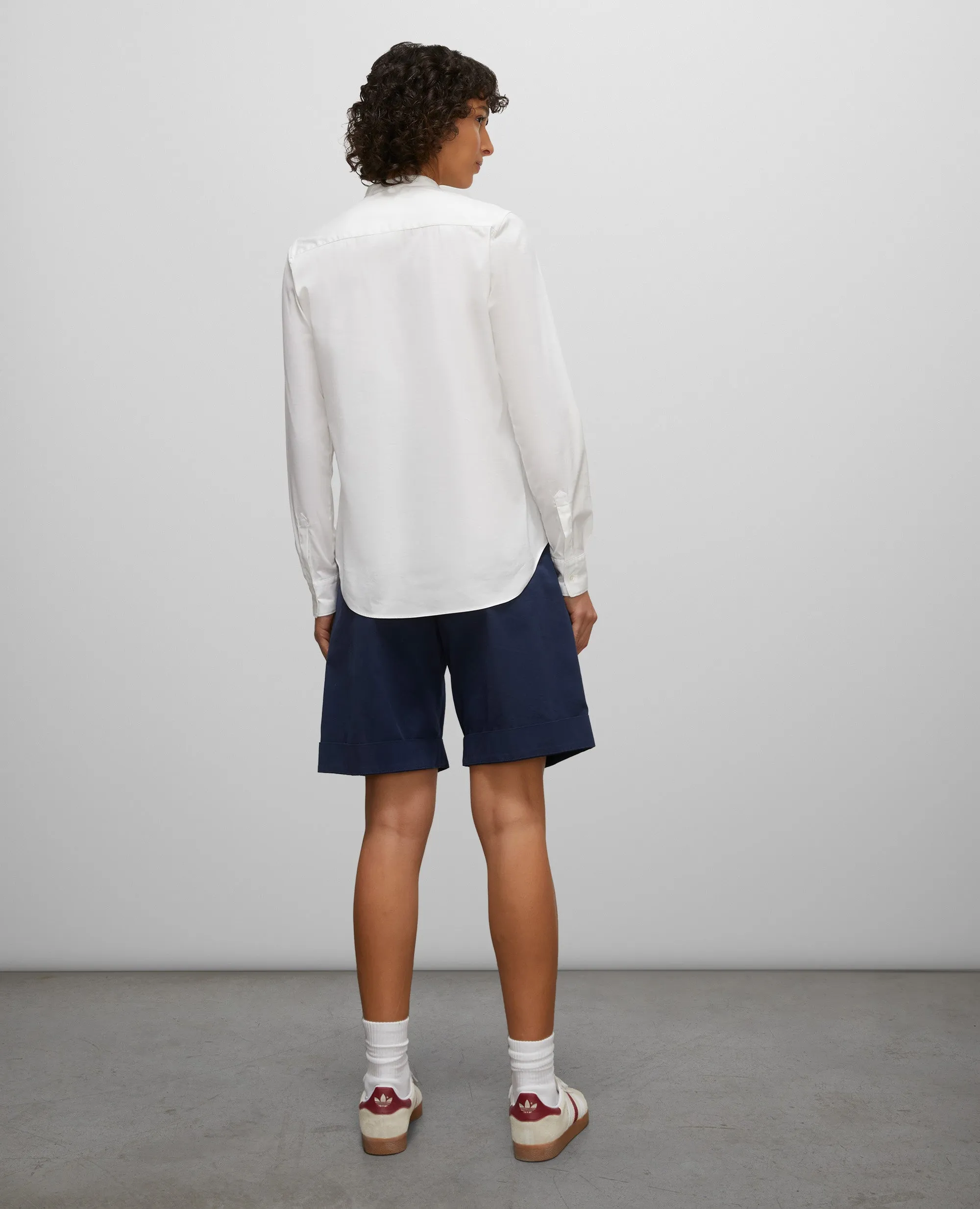 CAMICIA IN POPELINE DI COTONE CON COLLO ALLA COREANA - BIANCO sold by Aspesi product image thumbnail 3