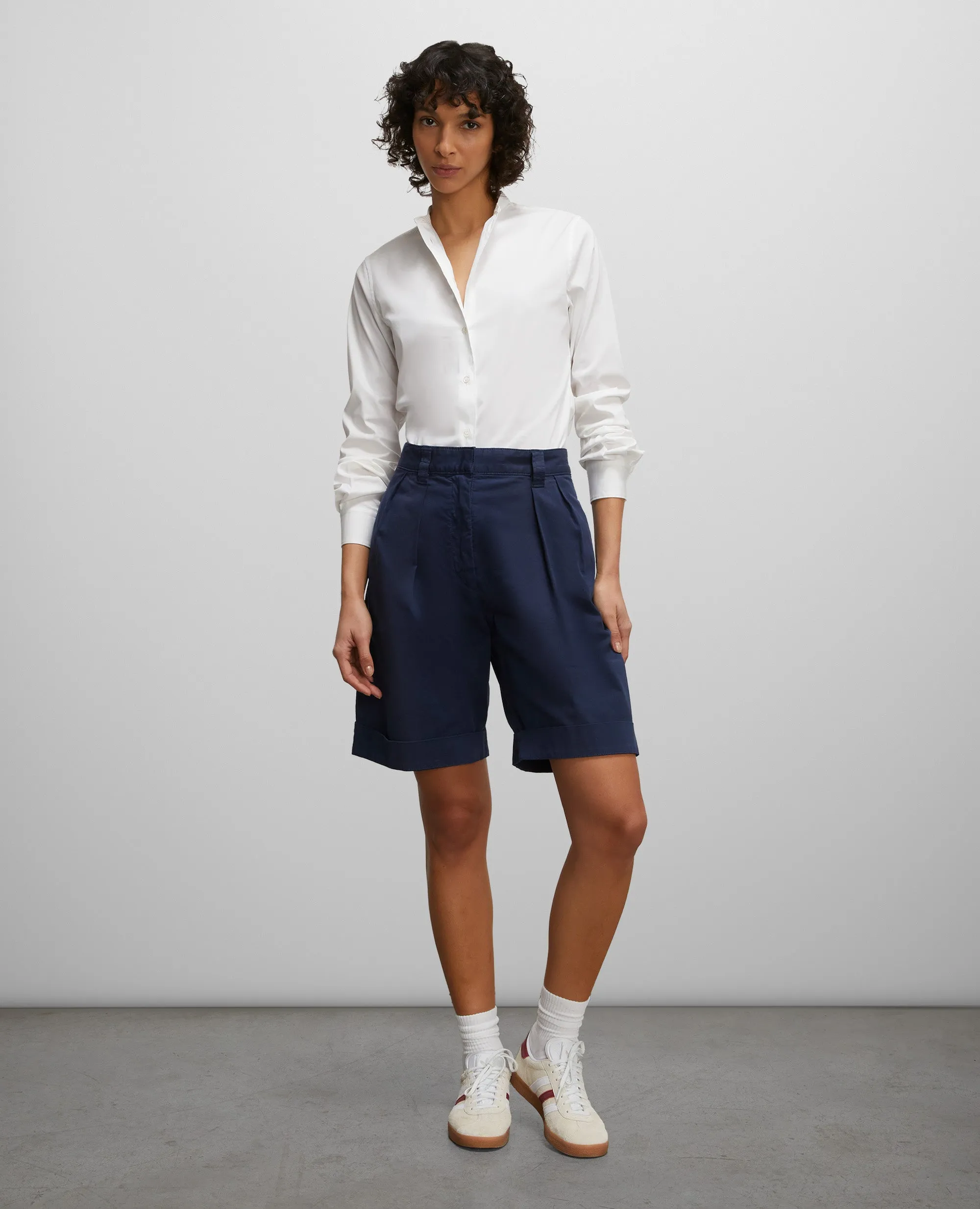 CAMICIA IN POPELINE DI COTONE CON COLLO ALLA COREANA - BIANCO sold by Aspesi product image thumbnail 2