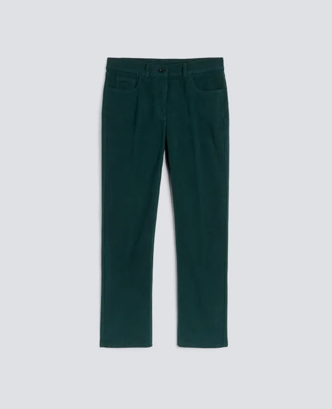 PANTALONE IN FUSTAGNO STRETCH - VERDE INGLESE sold by Aspesi