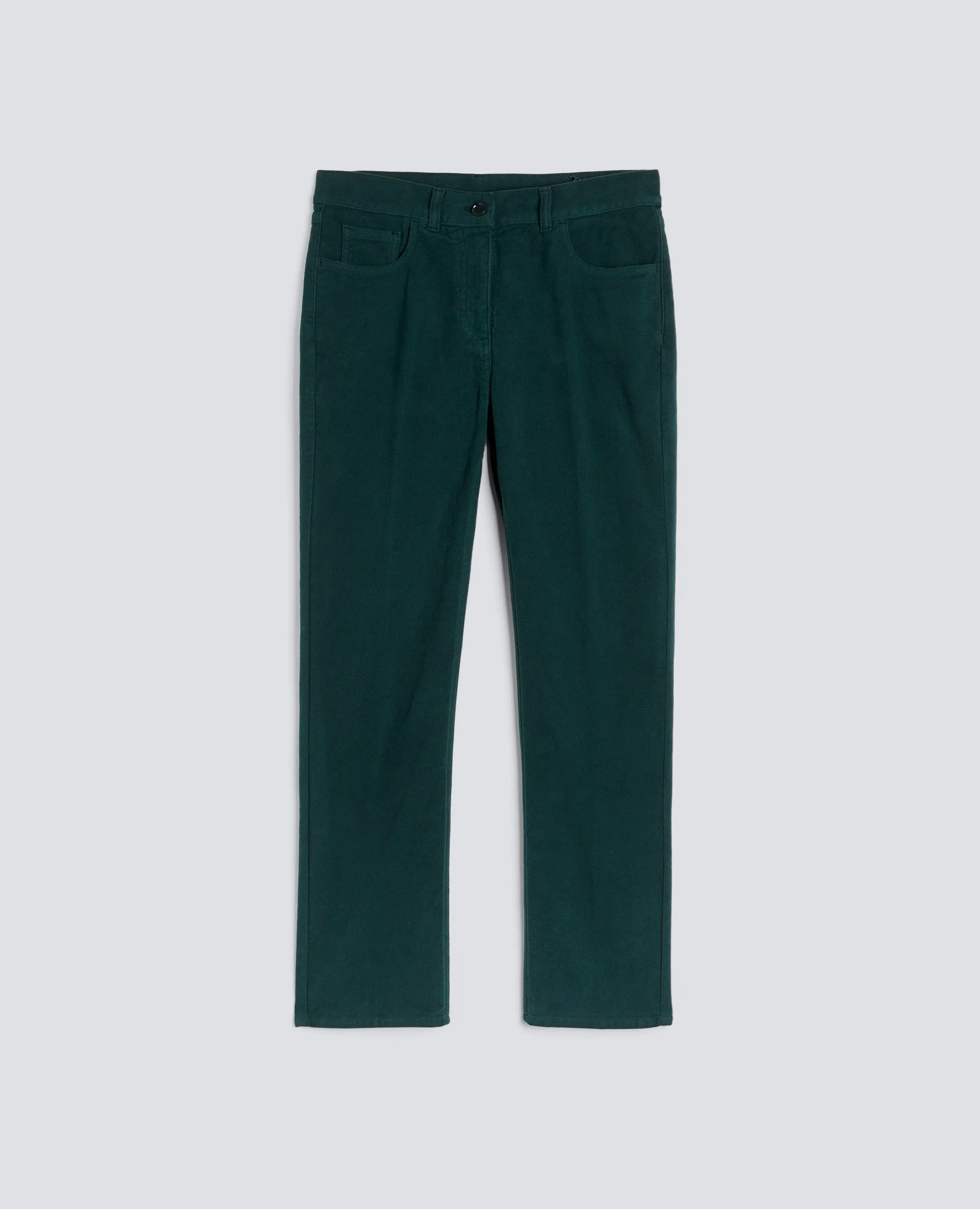 PANTALONE IN FUSTAGNO STRETCH - VERDE INGLESE sold by Aspesi