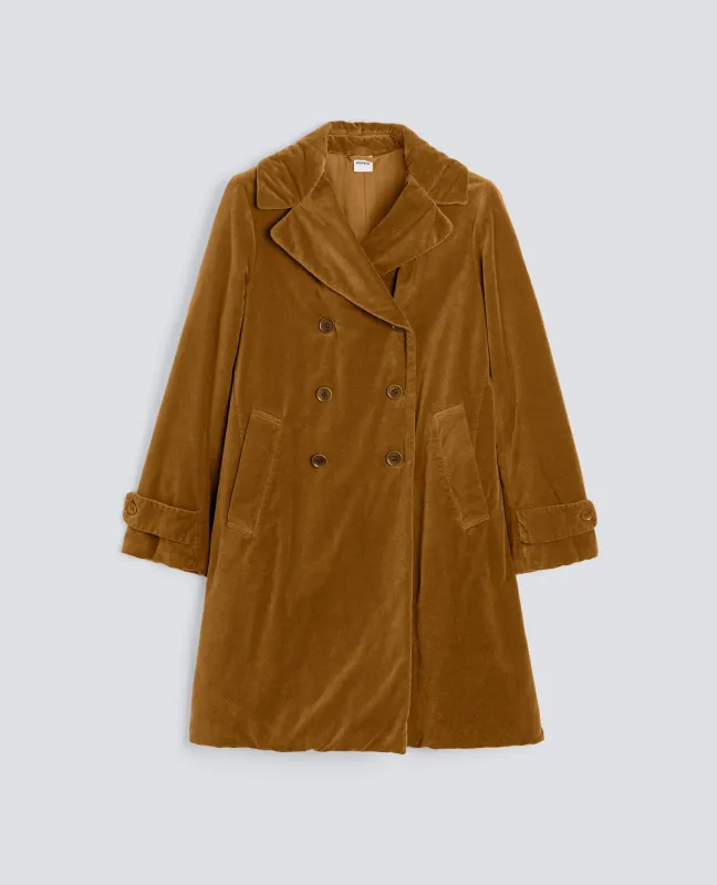 CAPPOTTO IN VELLUTO LISCIO - BISCOTTO sold by Aspesi