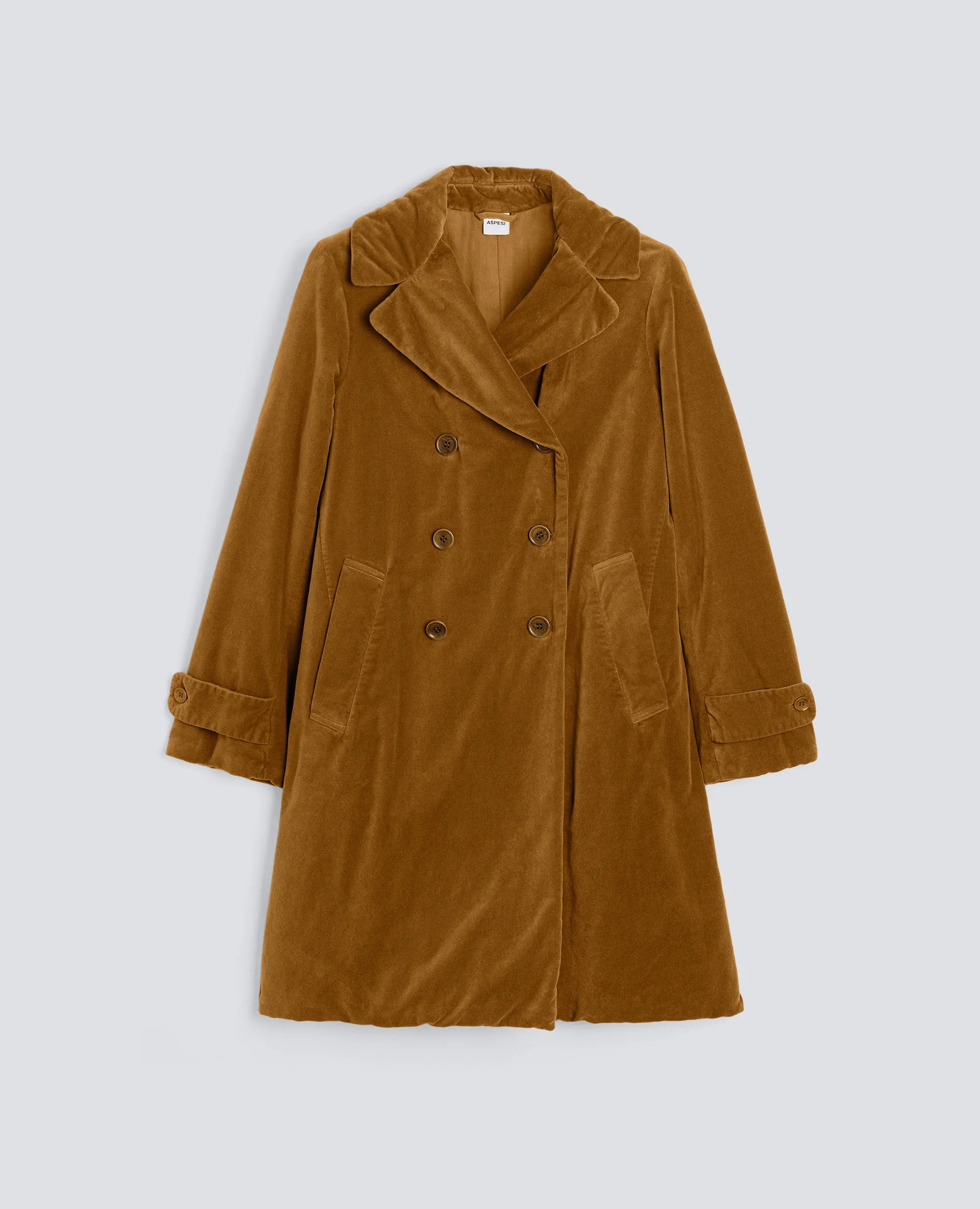 CAPPOTTO IN VELLUTO LISCIO - BISCOTTO sold by Aspesi