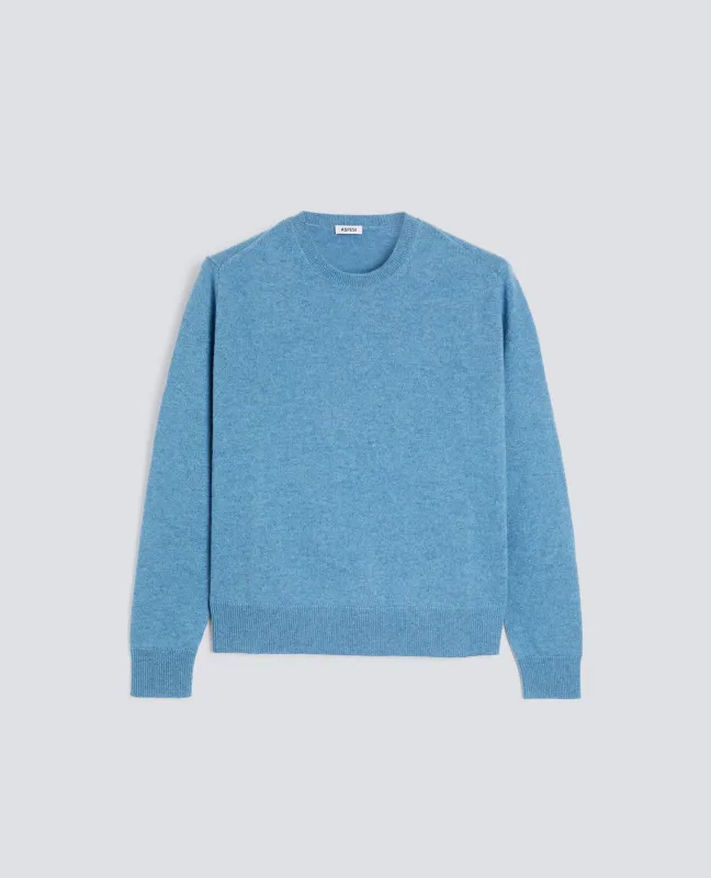 MAGLIA GIROCOLLO IN CASHMERE - AZZURRO sold by Aspesi