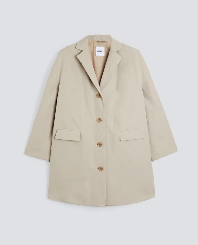 CAPPOTTO CEDRATA IN TELA DI MISTO COTONE - SABBIA sold by Aspesi