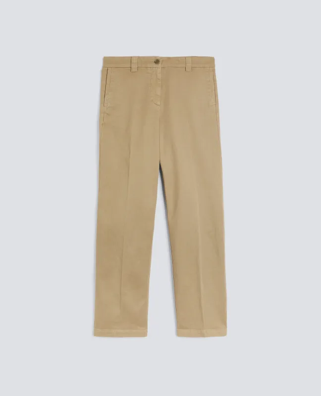 PANTALONE IN GABARDINA DI COTONE - KHAKI sold by Aspesi