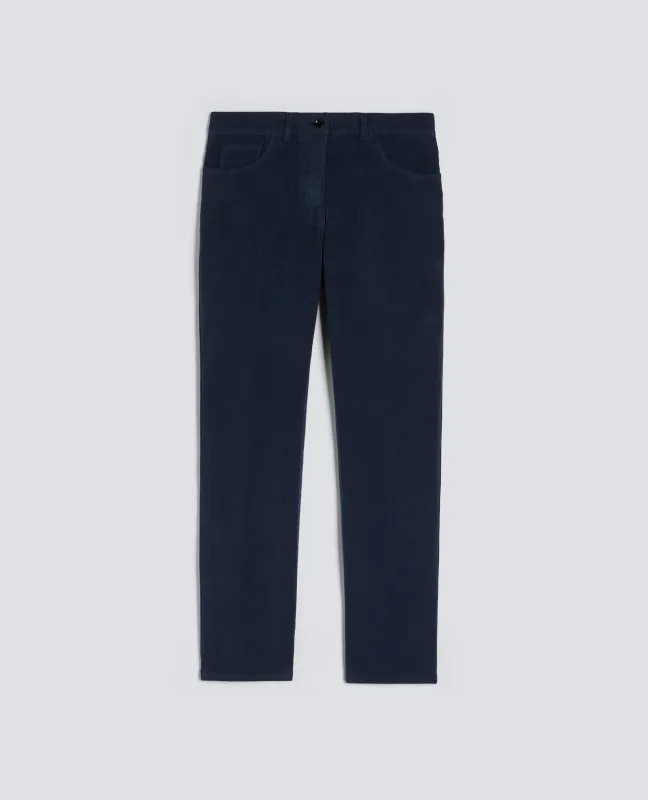 PANTALONE IN FUSTAGNO STRETCH - NAVY sold by Aspesi