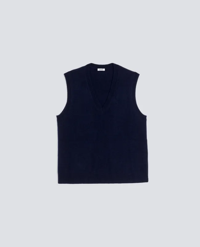 GILET IN LANA CASHMERE - NAVY sold by Aspesi