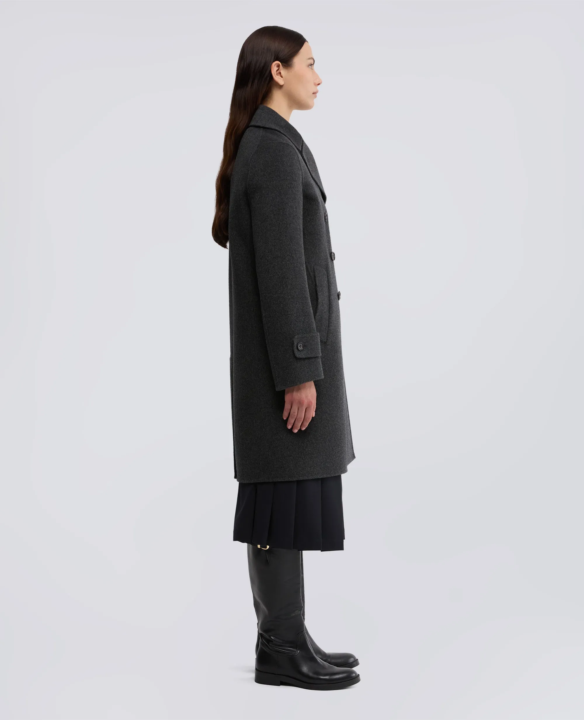 CAPPOTTO IN DOUBLE DI LANA - ANTRACITE sold by Aspesi product image thumbnail 3
