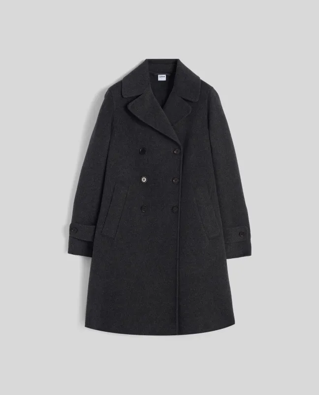CAPPOTTO IN DOUBLE DI LANA - ANTRACITE sold by Aspesi
