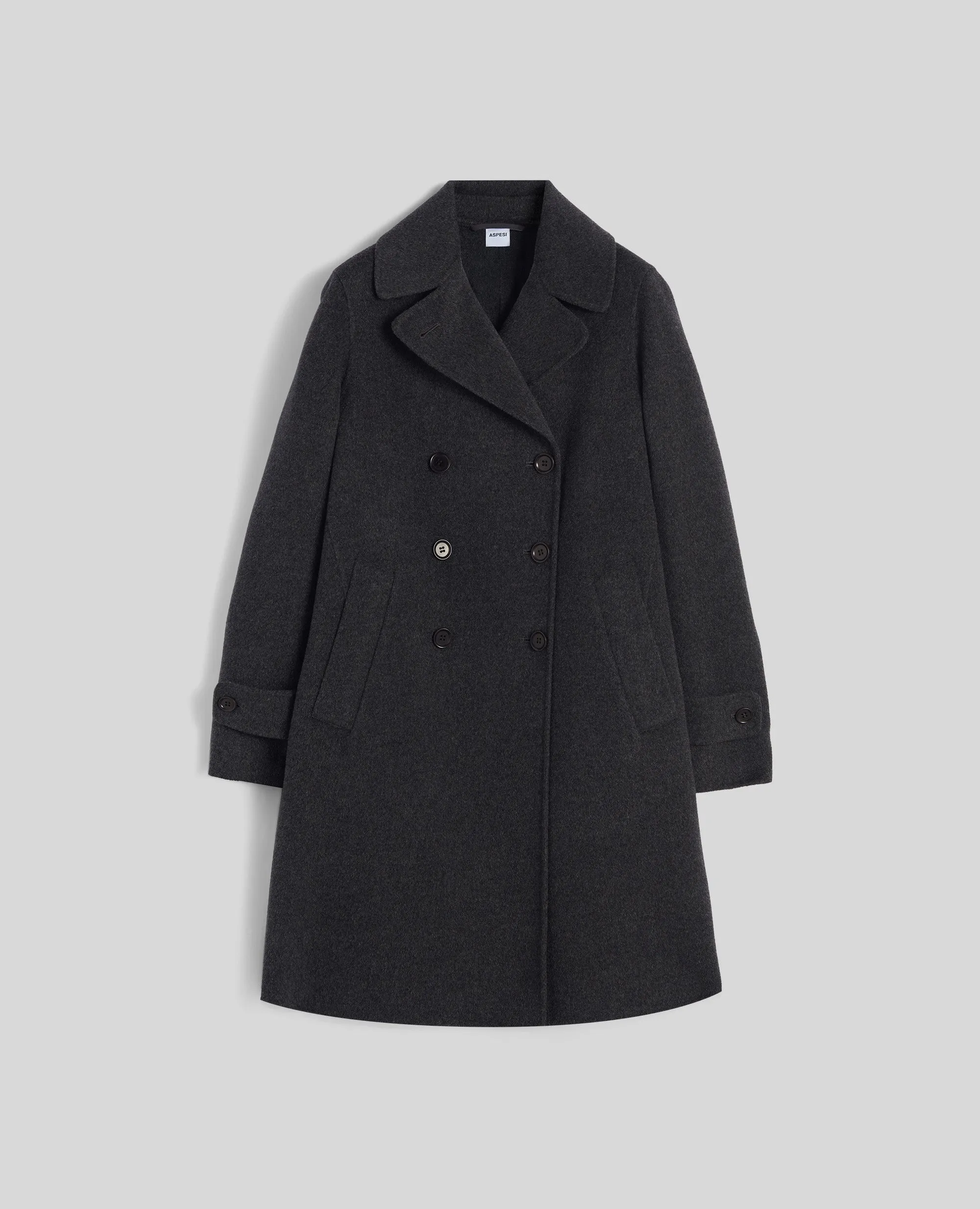 CAPPOTTO IN DOUBLE DI LANA - ANTRACITE sold by Aspesi
