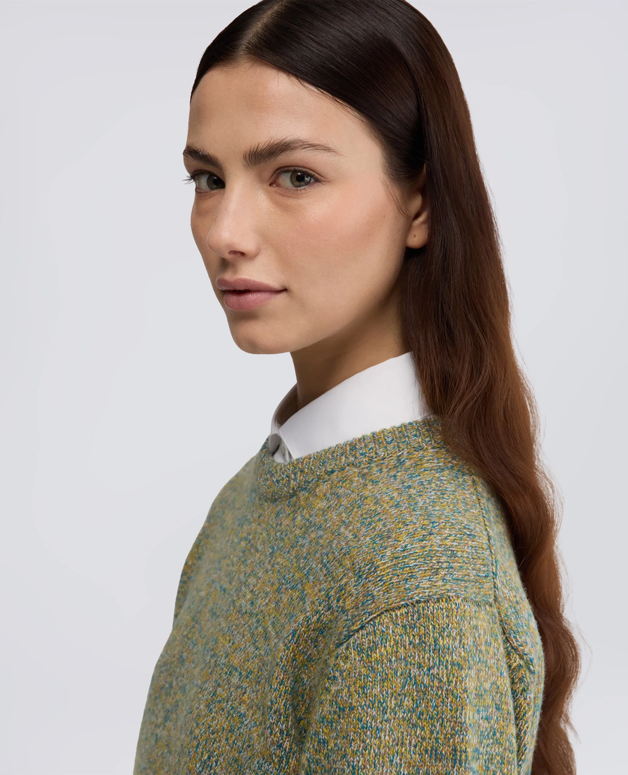 MAGLIA GIROCOLLO IN LANA MOULINE - TURCHESE sold by Aspesi product image thumbnail 4