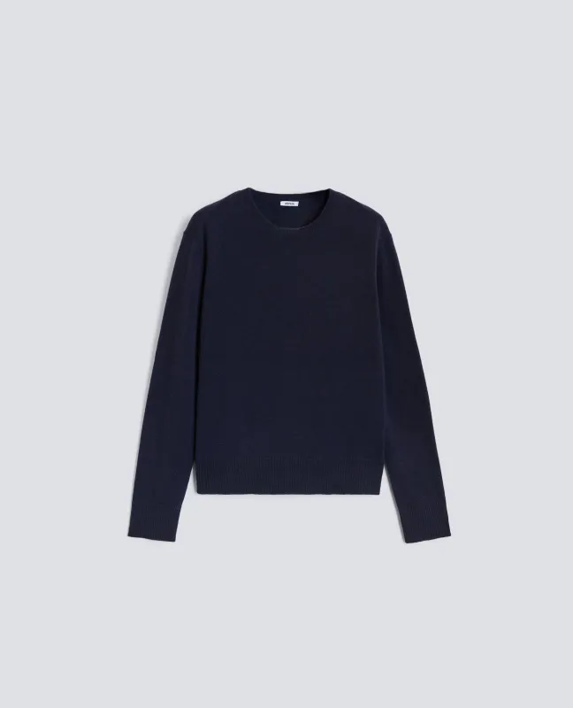 MAGLIA GIROCOLLO IN CASHMERE - NAVY sold by Aspesi