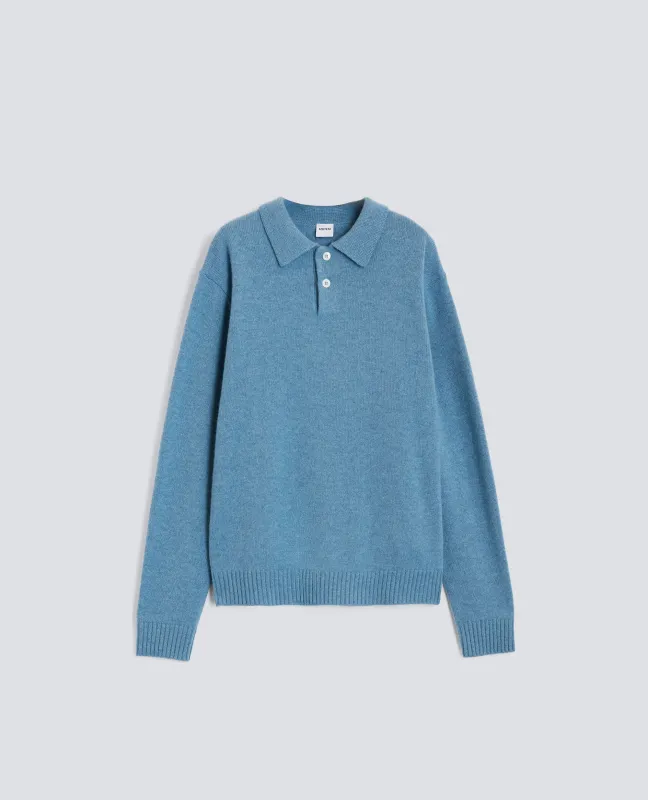 POLO IN CASHMERE - AZZURRO sold by Aspesi
