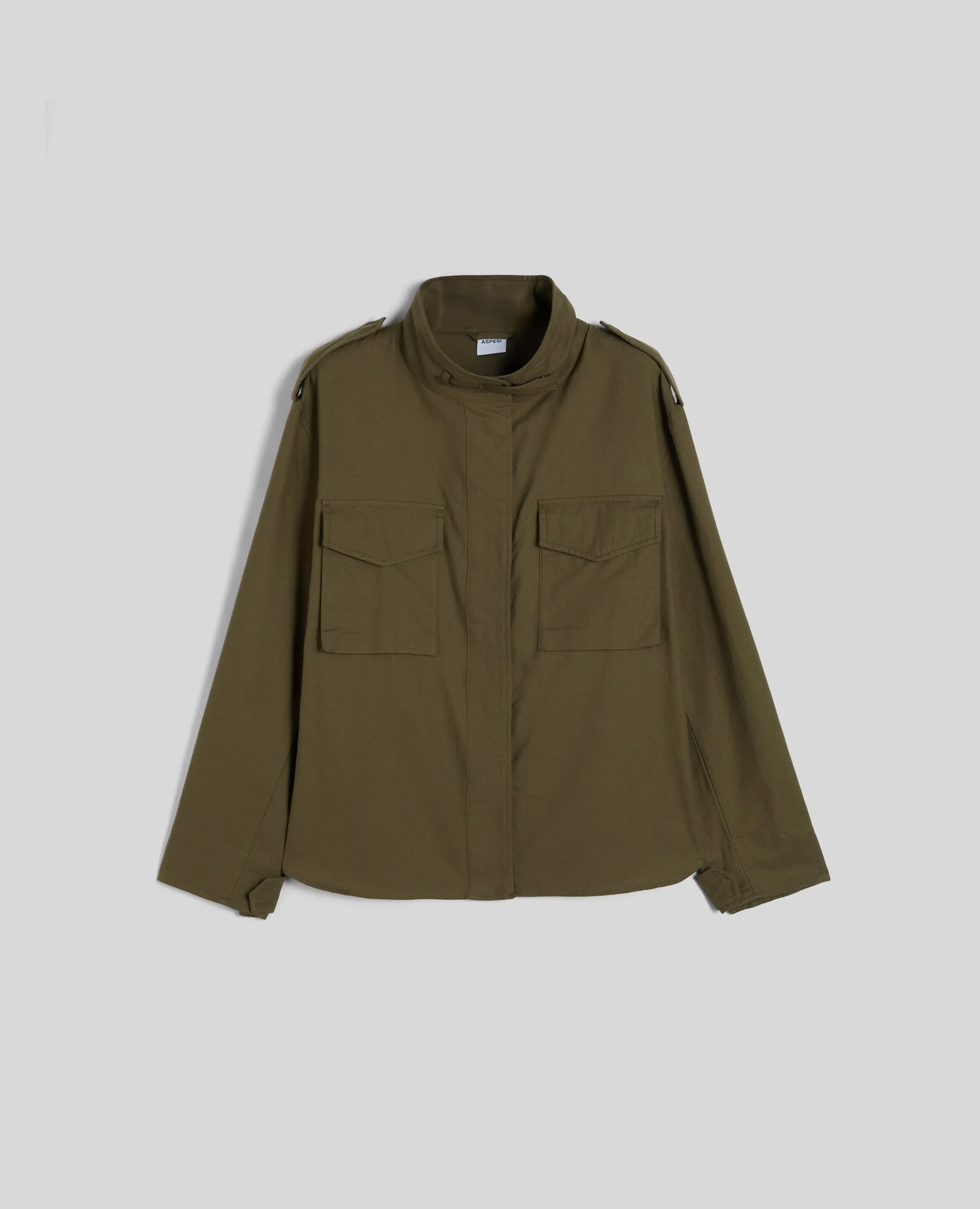 CAMICIA MILITARE IN TWILL DI COTONE - MILITARE sold by Aspesi