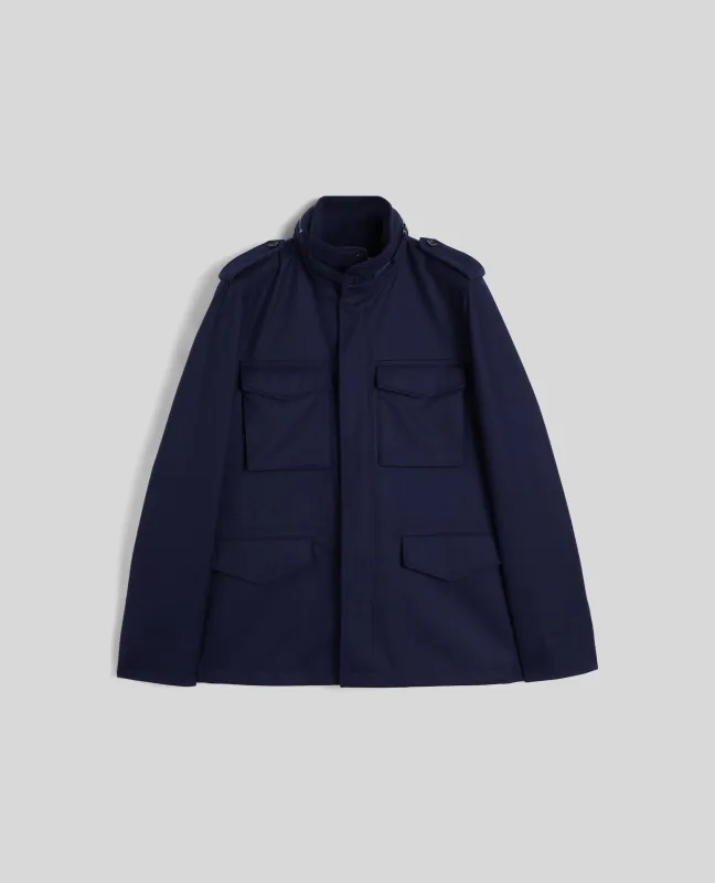 MINI FIELD JACKET COT IN LANA - NAVY sold by Aspesi