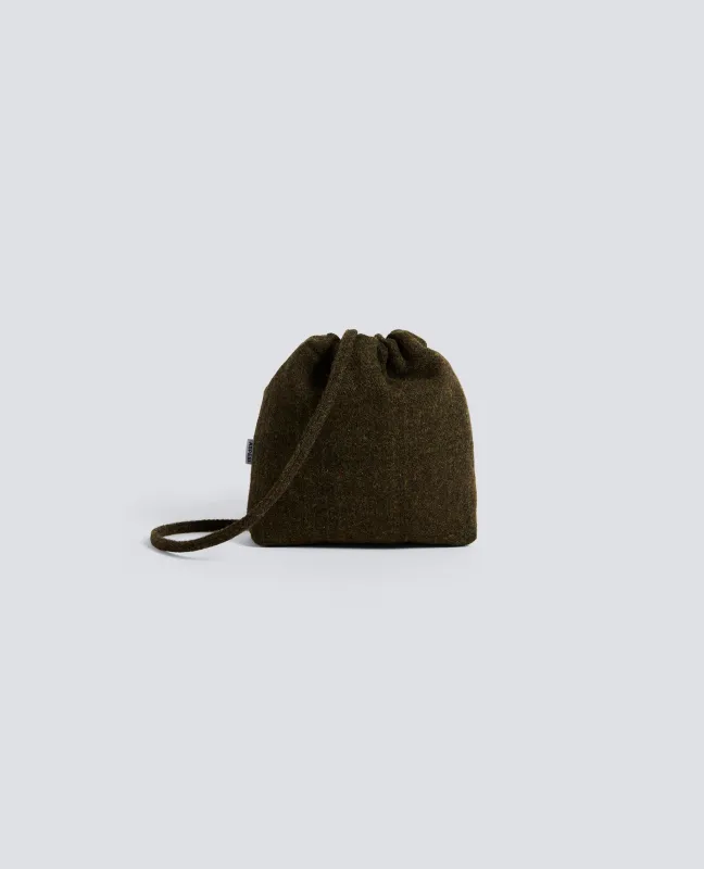 BORSA A SACCHETTO IN HARRIS TWEED - VERDONE made by Aspesi