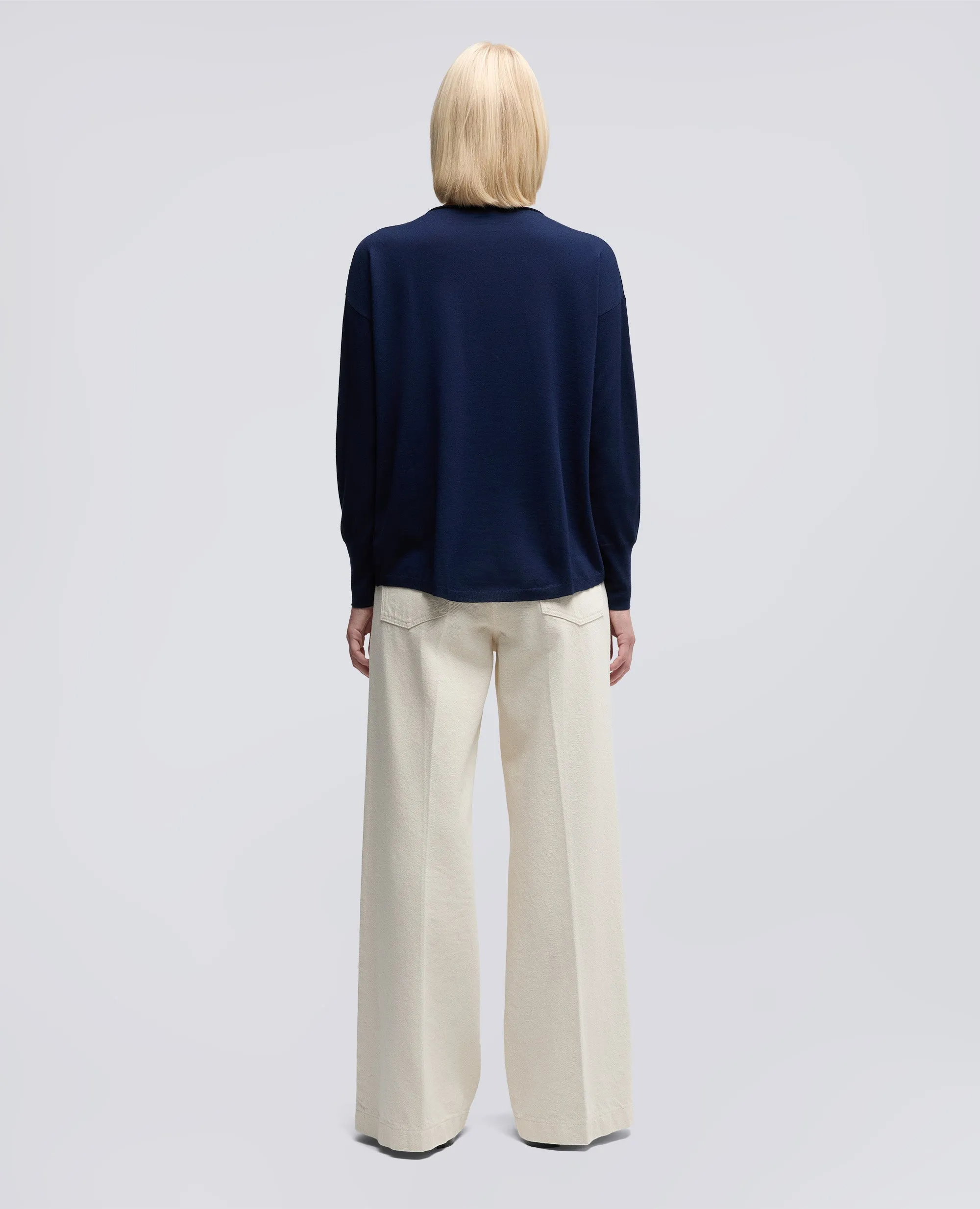 MAGLIA CON SCOLLO A BARCA - BLU BLACK sold by Aspesi product image thumbnail 3