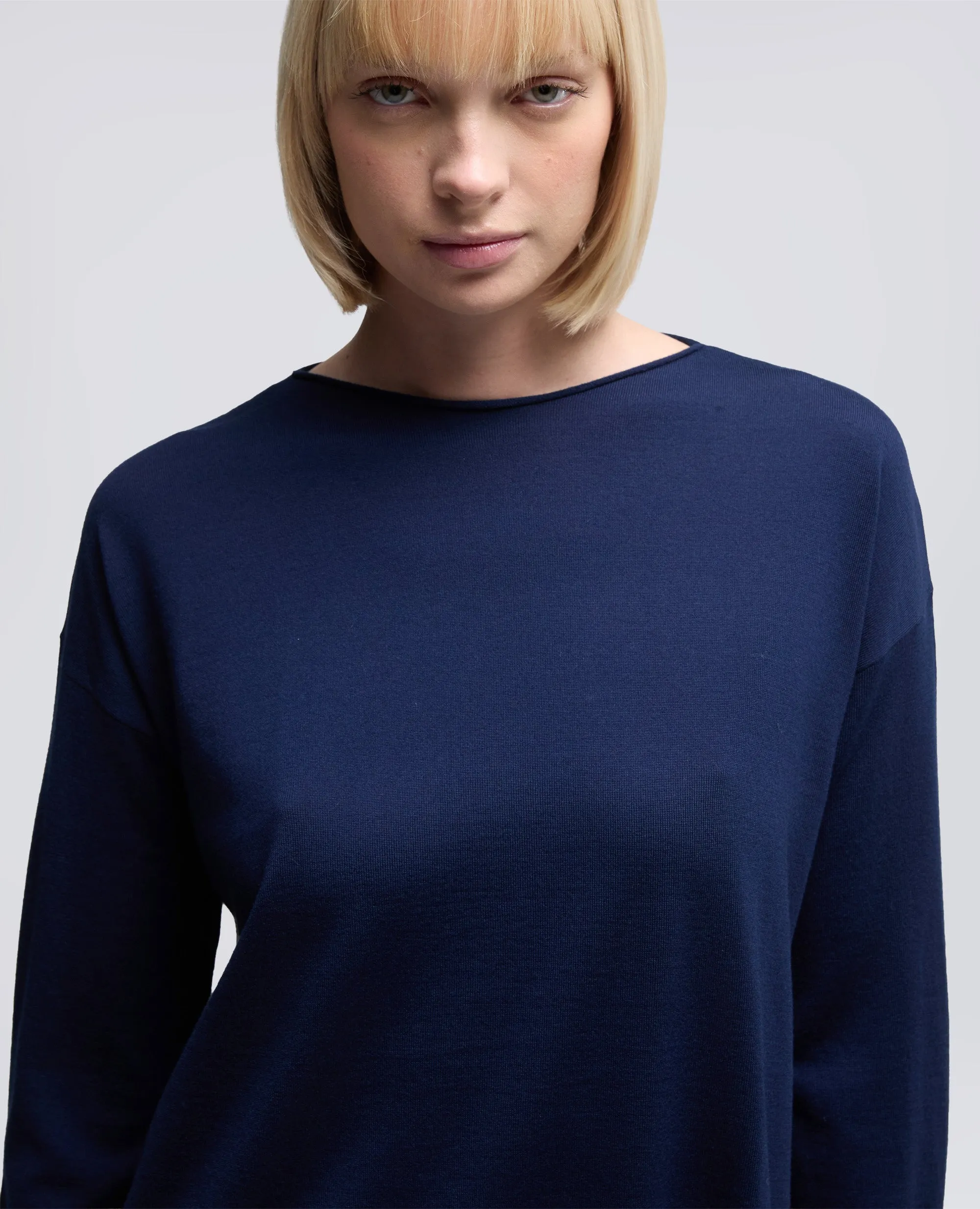 MAGLIA CON SCOLLO A BARCA - BLU BLACK sold by Aspesi product image thumbnail 4