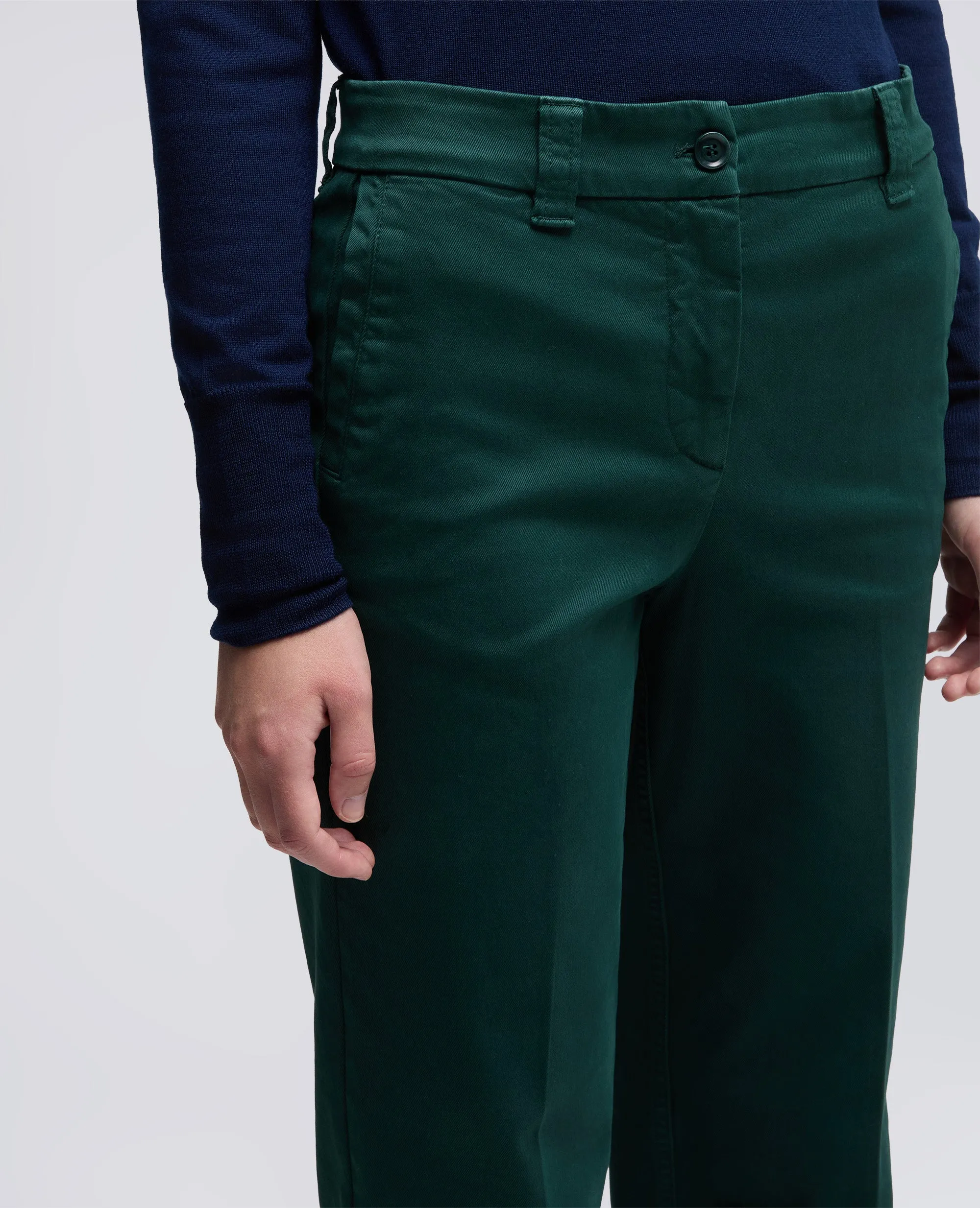 PANTALONE IN GABARDINA DI COTONE - VERDE INGLESE sold by Aspesi product image thumbnail 4