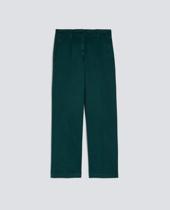PANTALONE IN GABARDINA DI COTONE - VERDE INGLESE sold by Aspesi