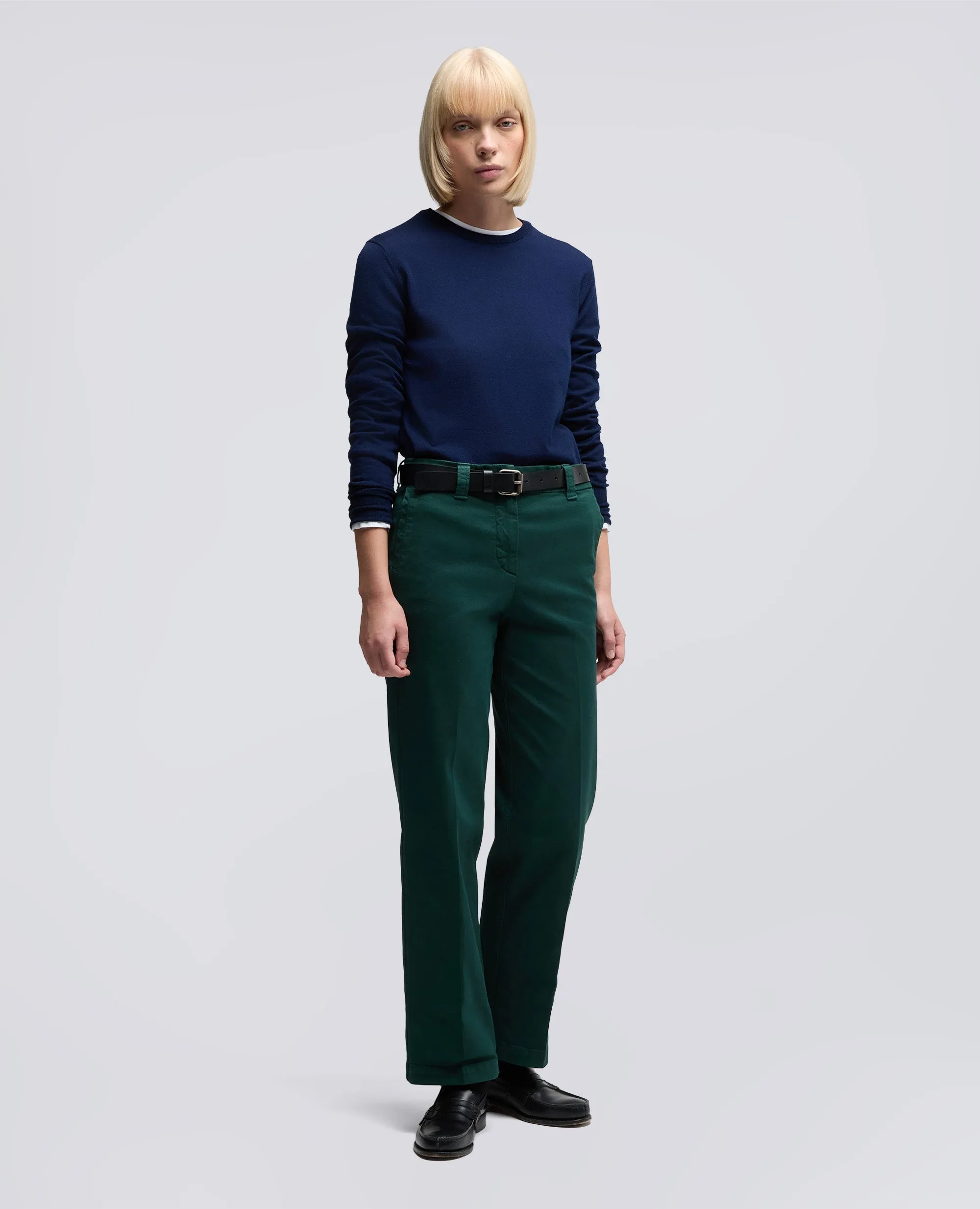 PANTALONE IN GABARDINA DI COTONE - VERDE INGLESE sold by Aspesi product image thumbnail 2