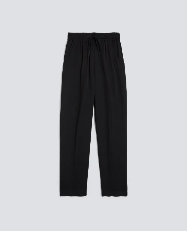 PANTALONE IN ENVERS SATIN - NERO made by Aspesi