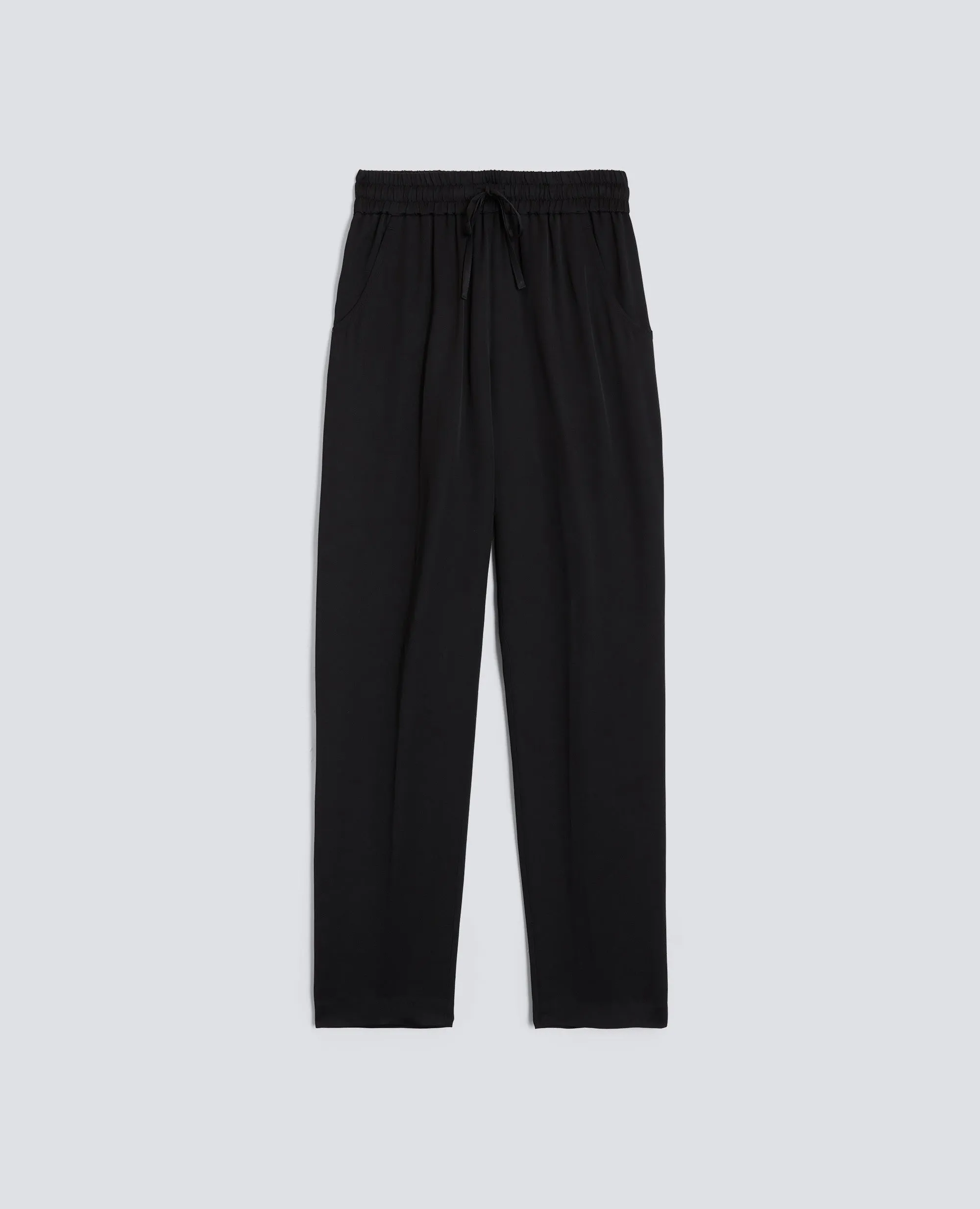 PANTALONE IN ENVERS SATIN - NERO sold by Aspesi