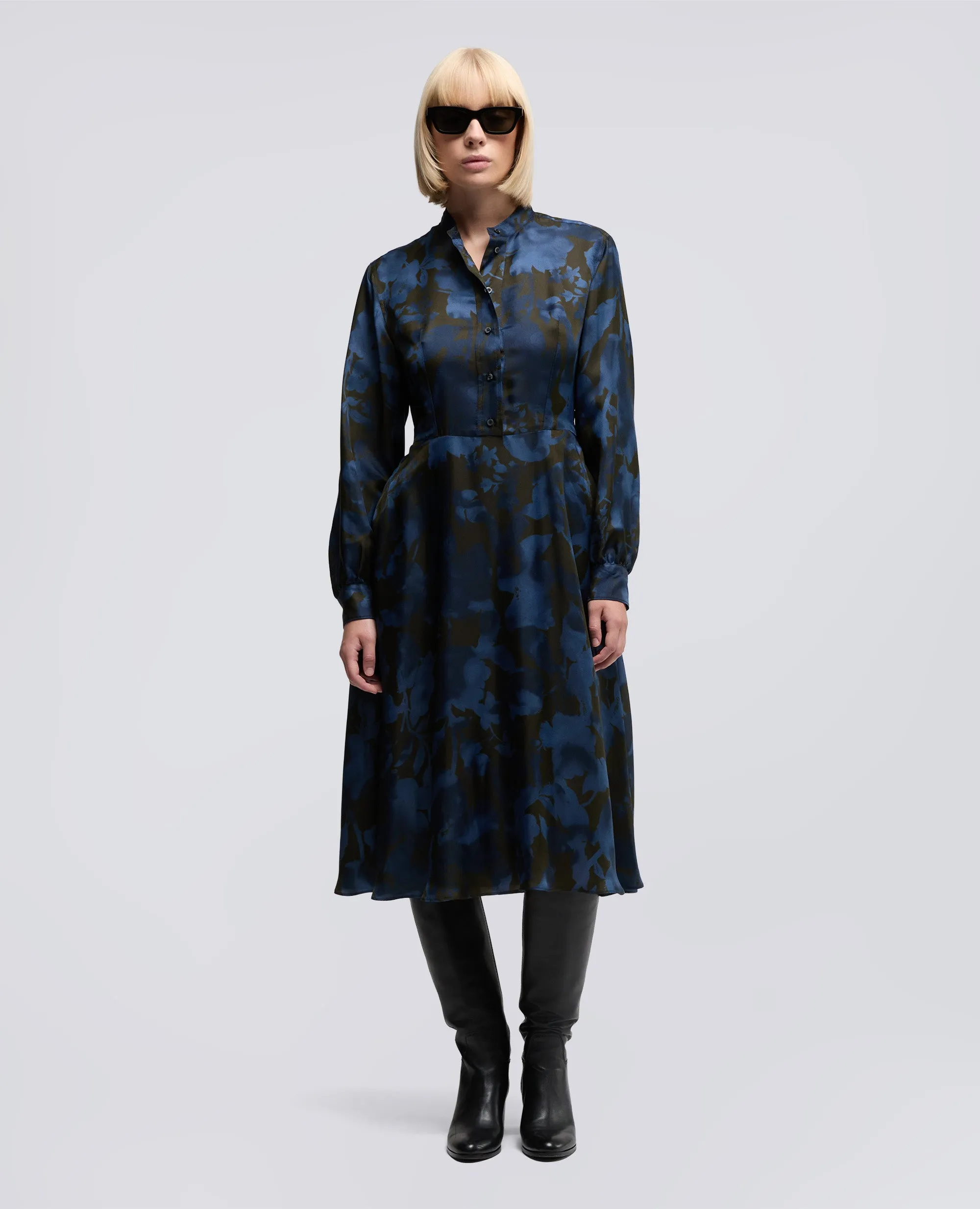 ABITO MIDI IN MISTO SETA STAMPATO - FIORE MILITARE sold by Aspesi product image thumbnail 2