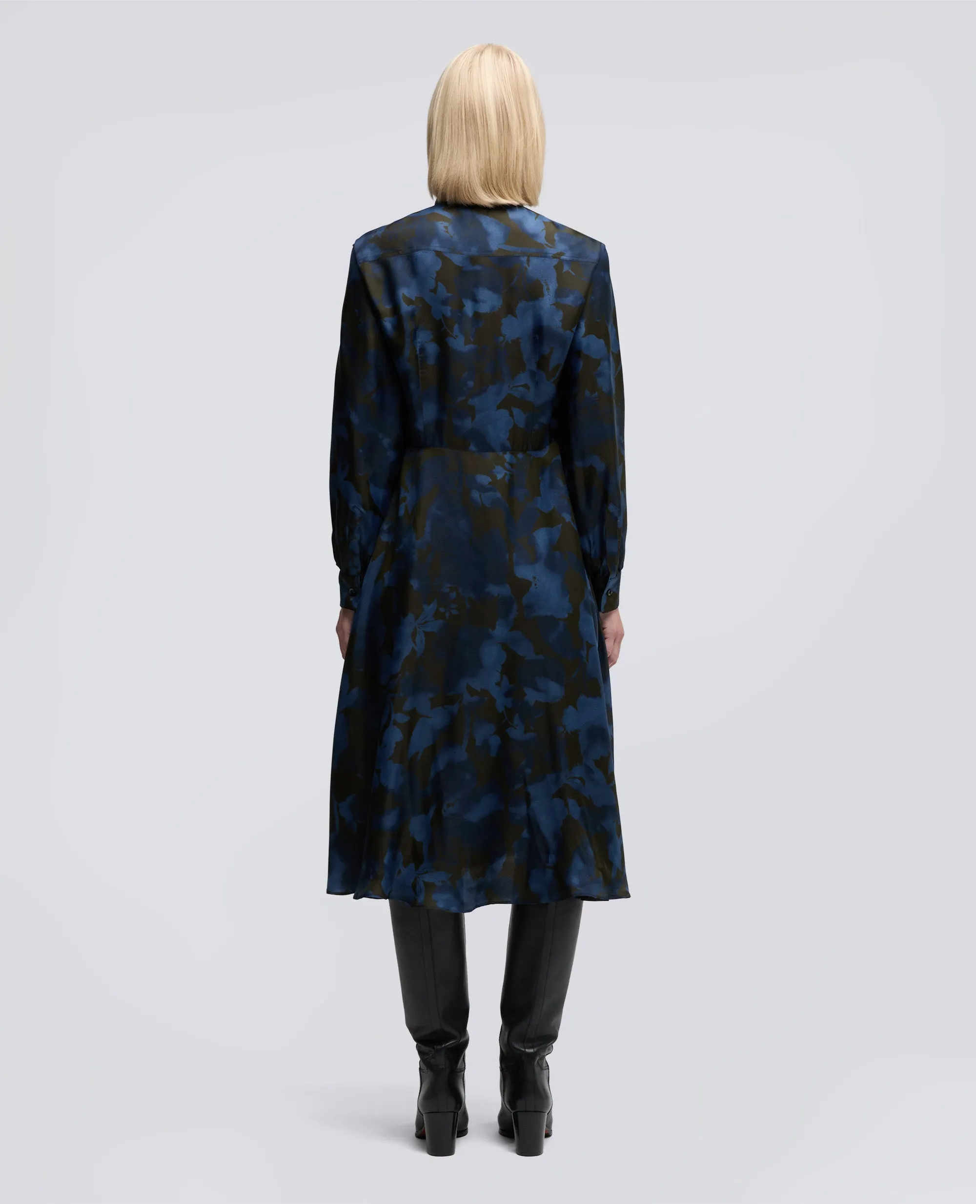 ABITO MIDI IN MISTO SETA STAMPATO - FIORE MILITARE sold by Aspesi product image thumbnail 3